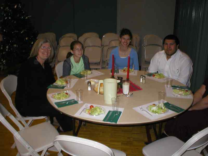 19 December 2003 - Alicia with her Family at a Ward Christmas Party