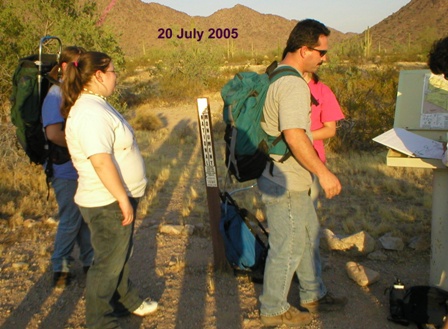 20 July 2005 - Afton and Steve hiking the Mormon Battalion Trail