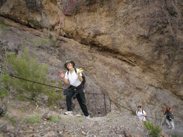18 March 2005 - Ann Haack - climbing back up to the Saddle - Picacho Peak