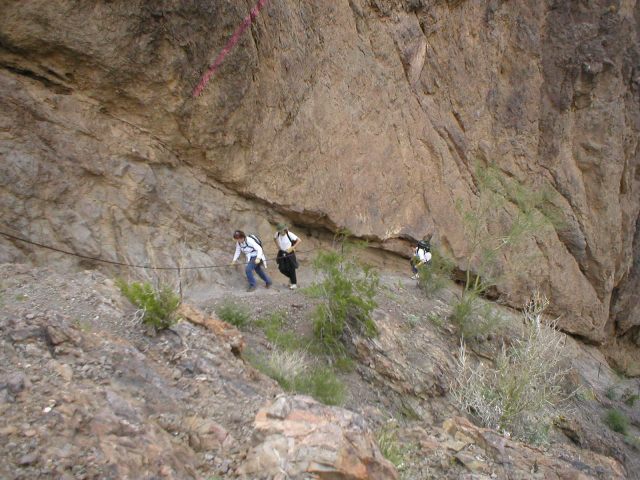 18 March 2005 - Ann and Jinny climbing back up to the Saddle of Picacho Peak