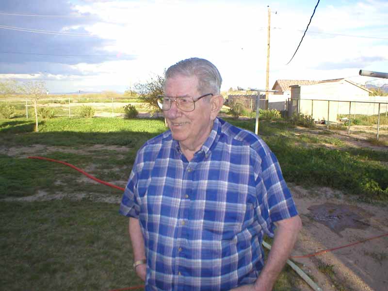 18 March 2005 - Jack Haines in his back yard in Eloy