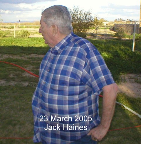 23 March 2005 - Jack Haines in his back yard in Eloy