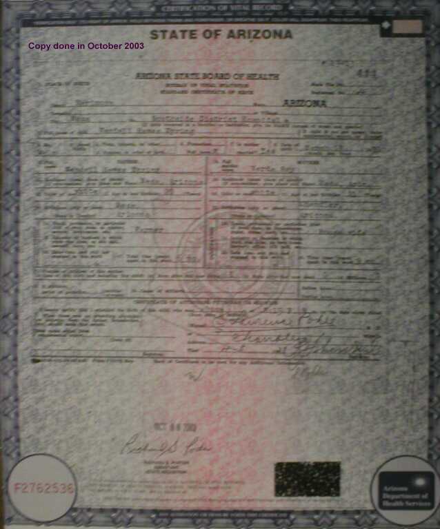 17 March 1939 - Wendell's Birth Certificate