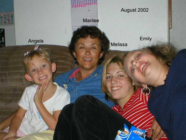 August of 2002 - Marilee with her Daughter Melissa and her Grandchildren Agnela and Emily