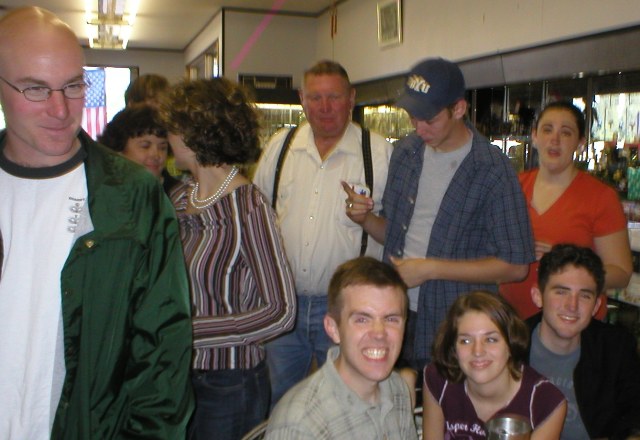 13 November 2004 - Rob and Levi at Sant's Drug Store