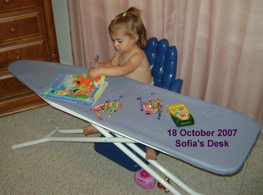 18 October 2007  --  Sofia studying at her 'DESK'