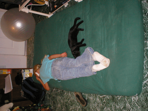 09 August 2004 - Angie and Ebony, asleep in Paradise