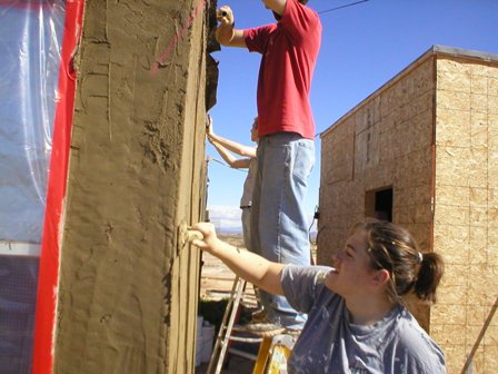 05 February 2005 - putting Stucco on the West Cube