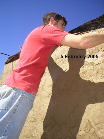 05 February 2005 - Saturday - We are putting Stucco/Plaster on the West Cube