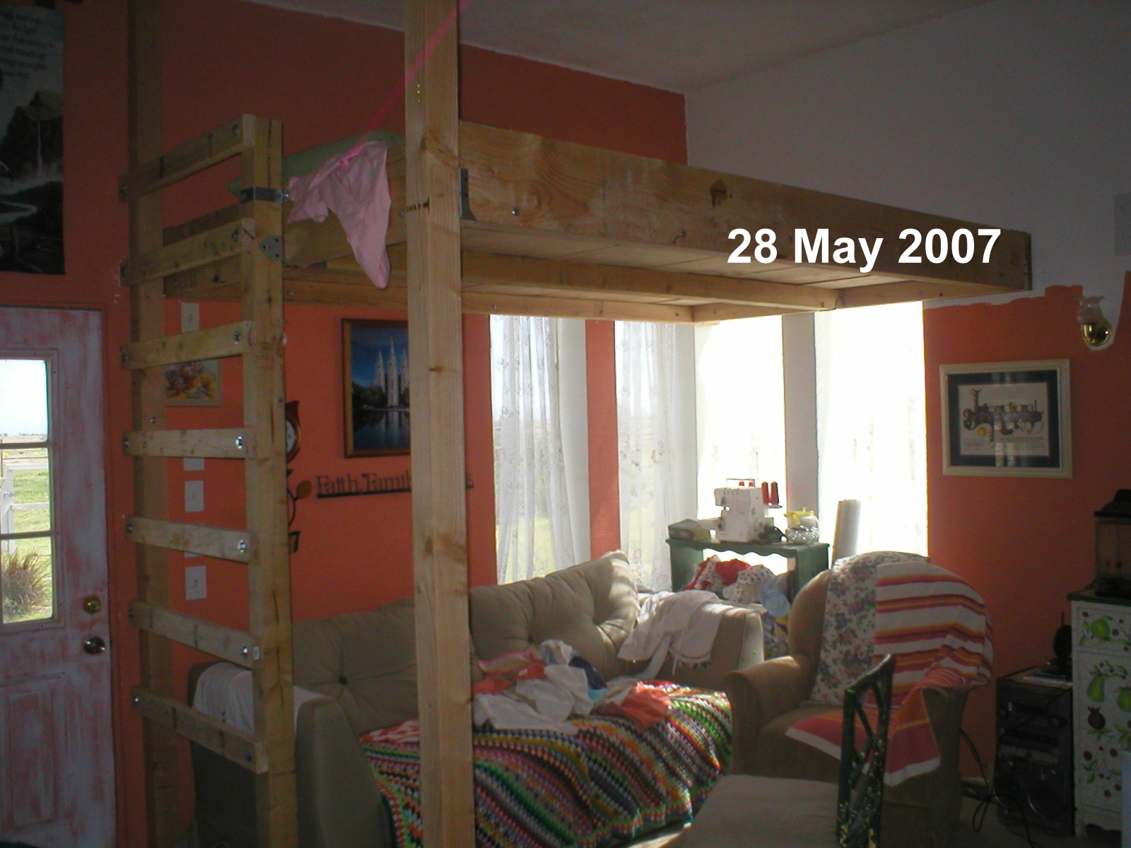 28 May 2007 - our new bedroom - looking towards NE Corner of house